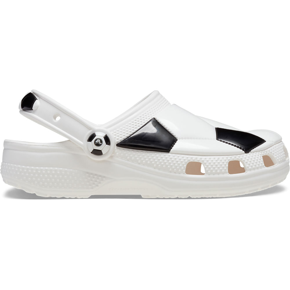 Sandália Crocs Bola de Futebol Classic Clog Juvenil WHITE/BLACK 29
