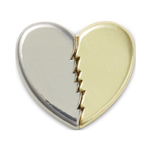 Jibbitz™ Coração Dividido Prata e Dourado