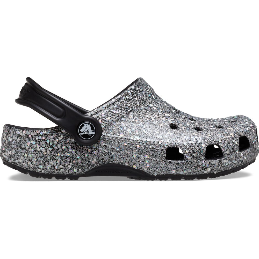 Sandália Crocs Classic Glitter Clog Infantil Multi/Black 25