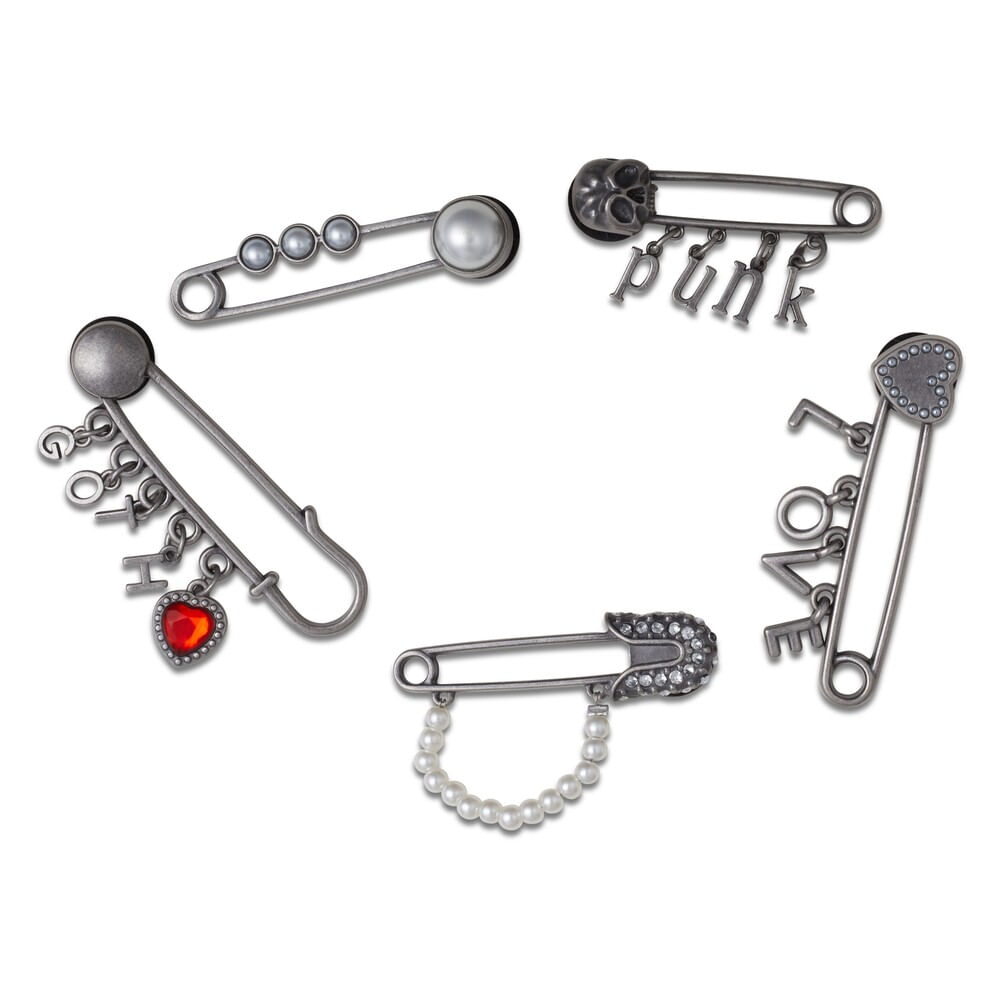 Jibbitz™ Love Punk Goth Pin Pack com 5 Pecas UNICO