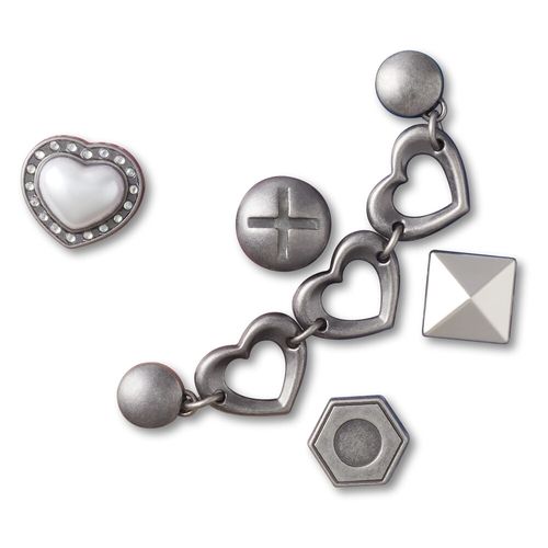 Jibbitz™ Silver Romantic Pack com 5 Pecas