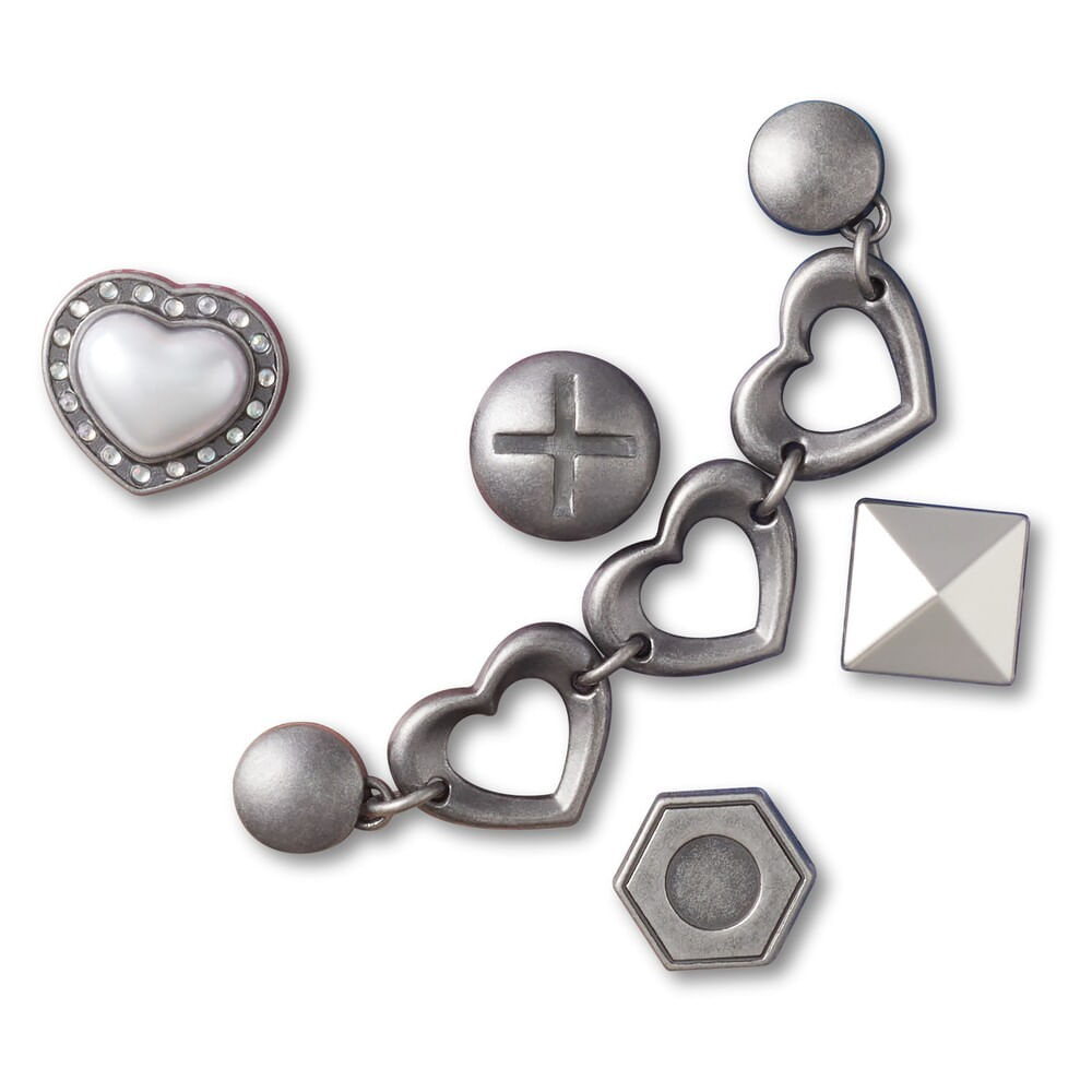 Jibbitz™ Silver Romantic Pack com 5 Pecas UNICO