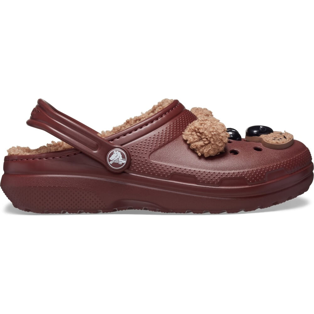 Sandália Crocs Classic Lined I Am Brown Bear Clog Infantil DARK CLAY 22