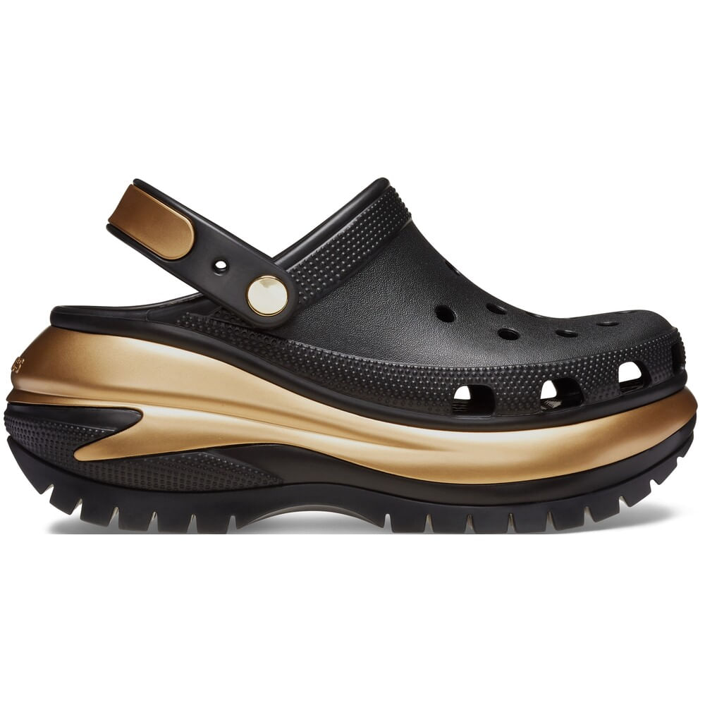 Sandália Crocs Mega Crush Metallic Clog BLACK/GOLD 36