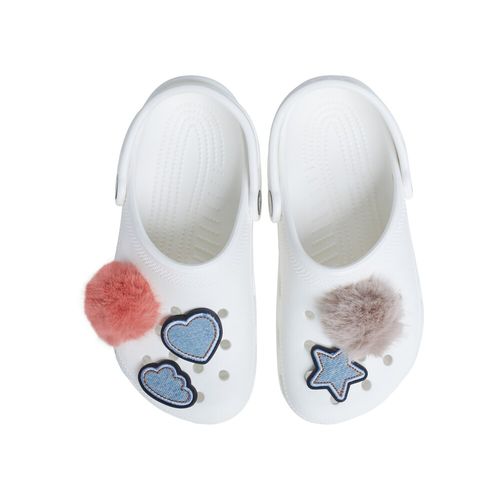 Jibbitz™ Puff Jeans e Rosa Pack com 5 Peças