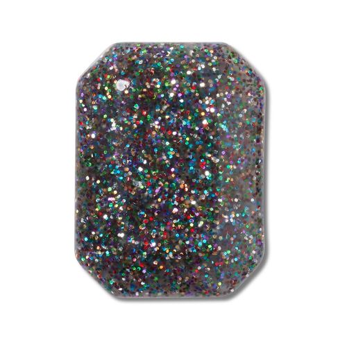 Jibbitz™ Pedra Preta Glitter Arco-Íris
