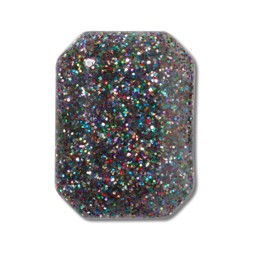 Jibbitz™ Pedra Preta Glitter Arco-Íris UNICO