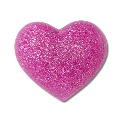 Jibbitz™ Coração Glitter Rosa 3D