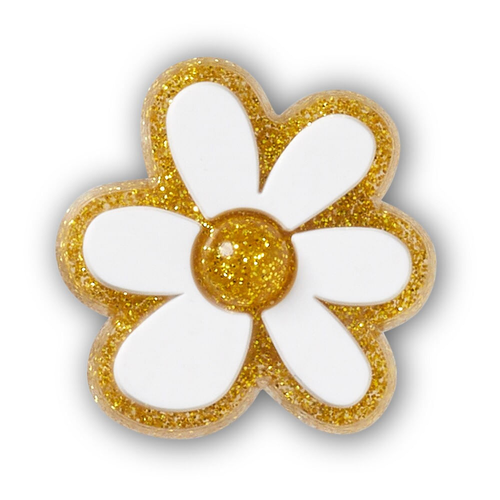 Jibbitz™ Flor Branca e Dourada UNICO