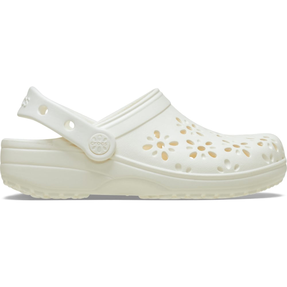 Sandália Crocs Classic Floral Cut Out Clog Infantil CHALK 22