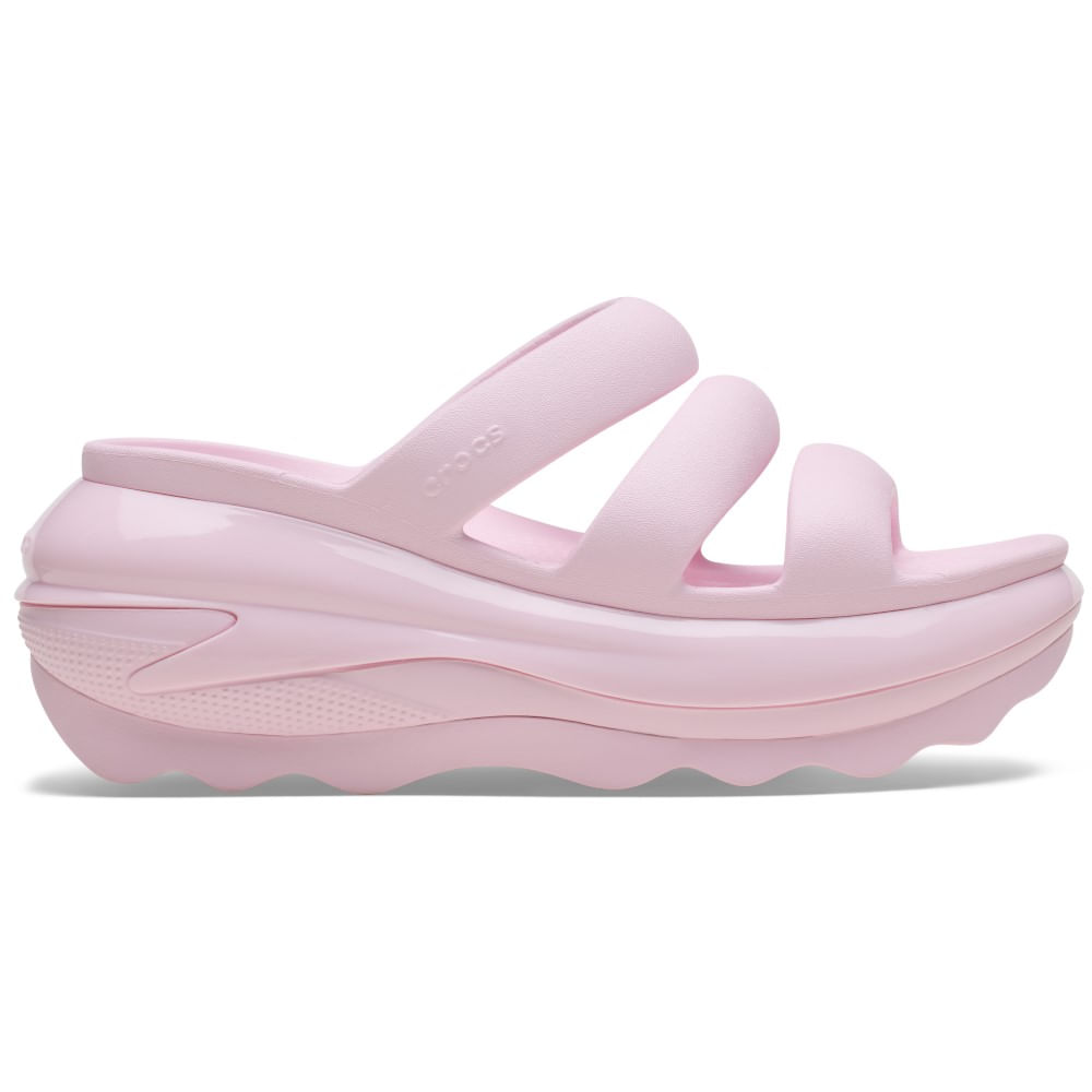 Sandália Crocs Classic Mega Crush Triple Strap PINK MILK 36
