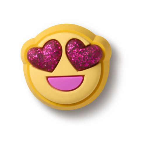 Jibbitz™ Emoji com Olhos de Coração de Glitter