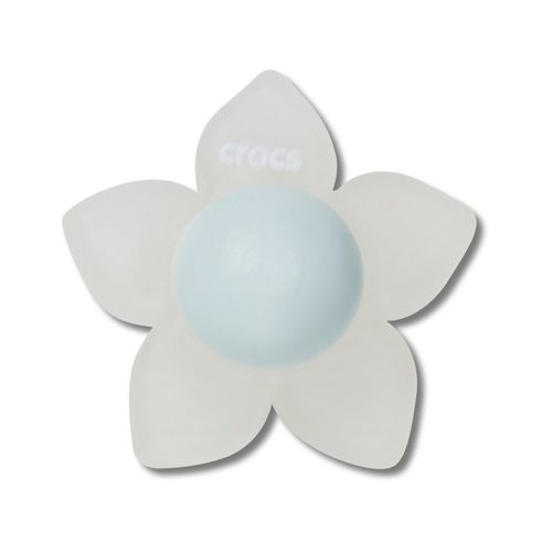 Jibbitz™ Flor Iridescente Branca e Azul Claro