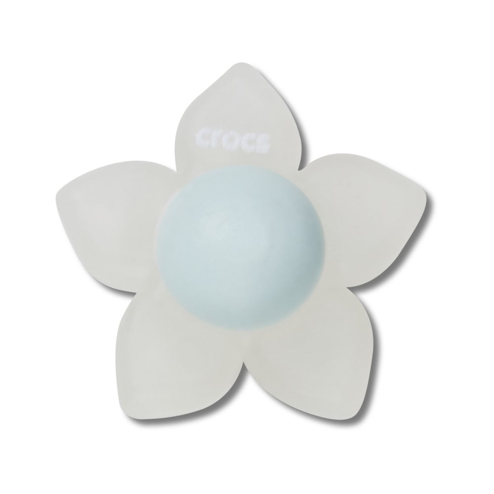 Jibbitz™ Flor Iridescente Branca e Azul Claro UNICO