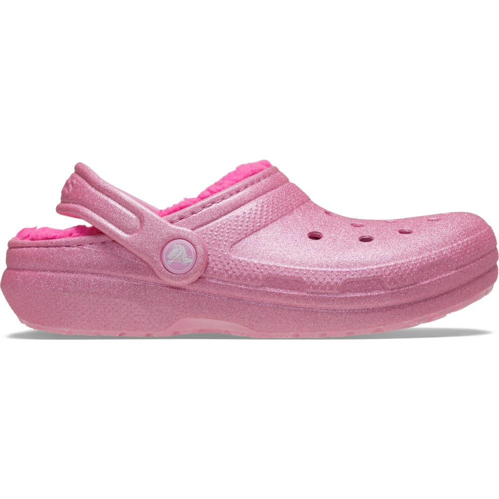 Sandália Crocs Classic Lined Glitter Clog Juvenil PINK TWEED 29