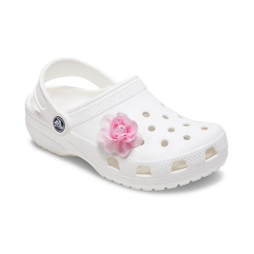 Jibbitz™ Flor de Tecido Rosa com Pérola