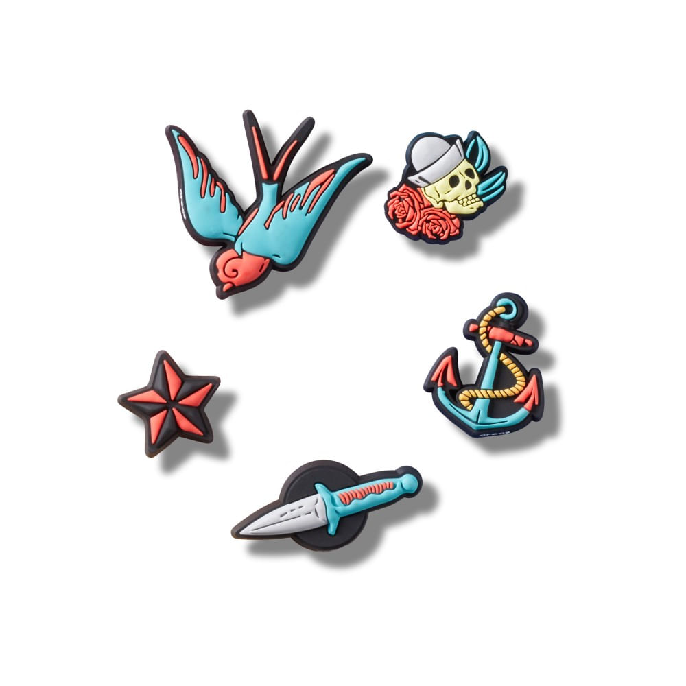 Jibbitz™ Tatuagem de Marinheiro Pack com 5 Peças UNICO