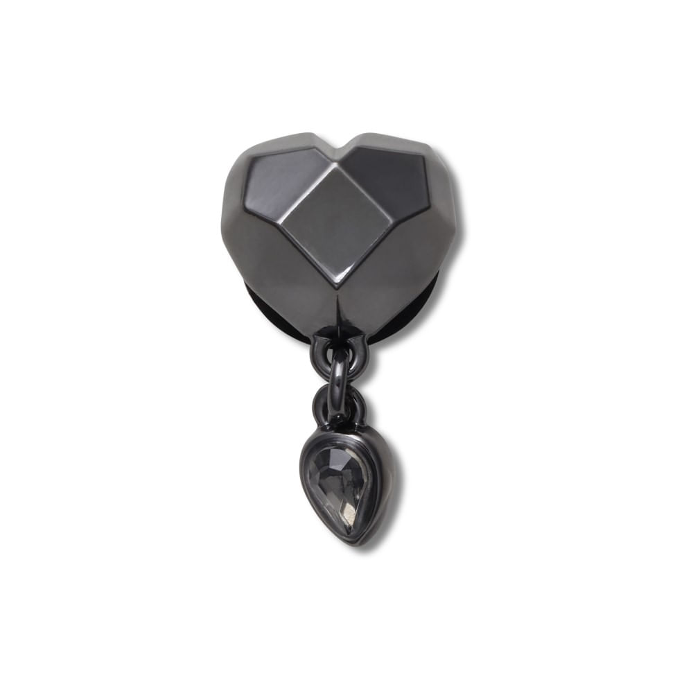 Jibbitz™ Coração Preto de Metal UNICO
