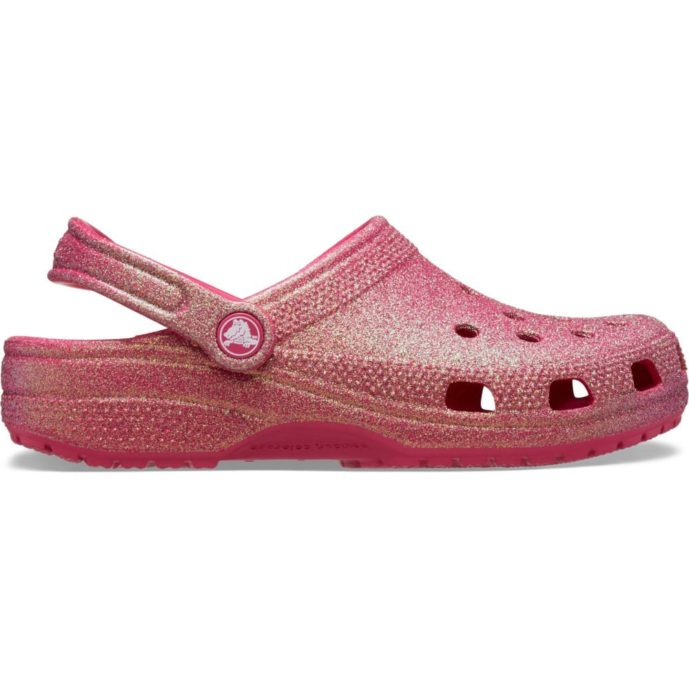 Sandália Crocs Iridescent Glitter Clog DRAGON FRUIT 35