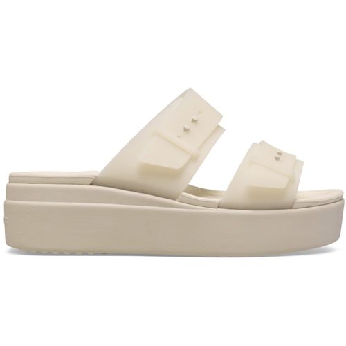 Brooklyn Buckle Frosted Low Wedge Sandal