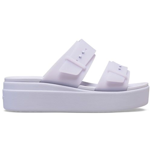 Brooklyn Buckle Frosted Low Wedge Sandal