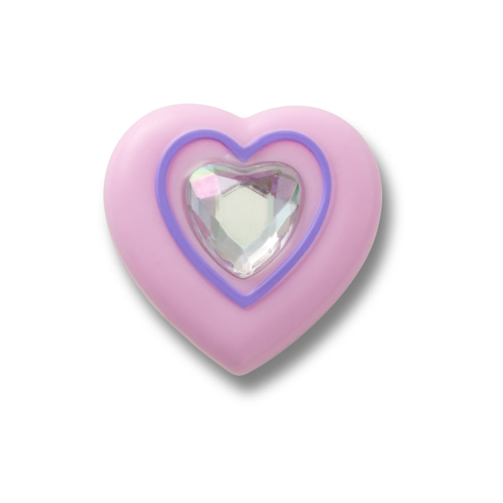 Jibbitz™ Coração Rosa com Gema UNICO