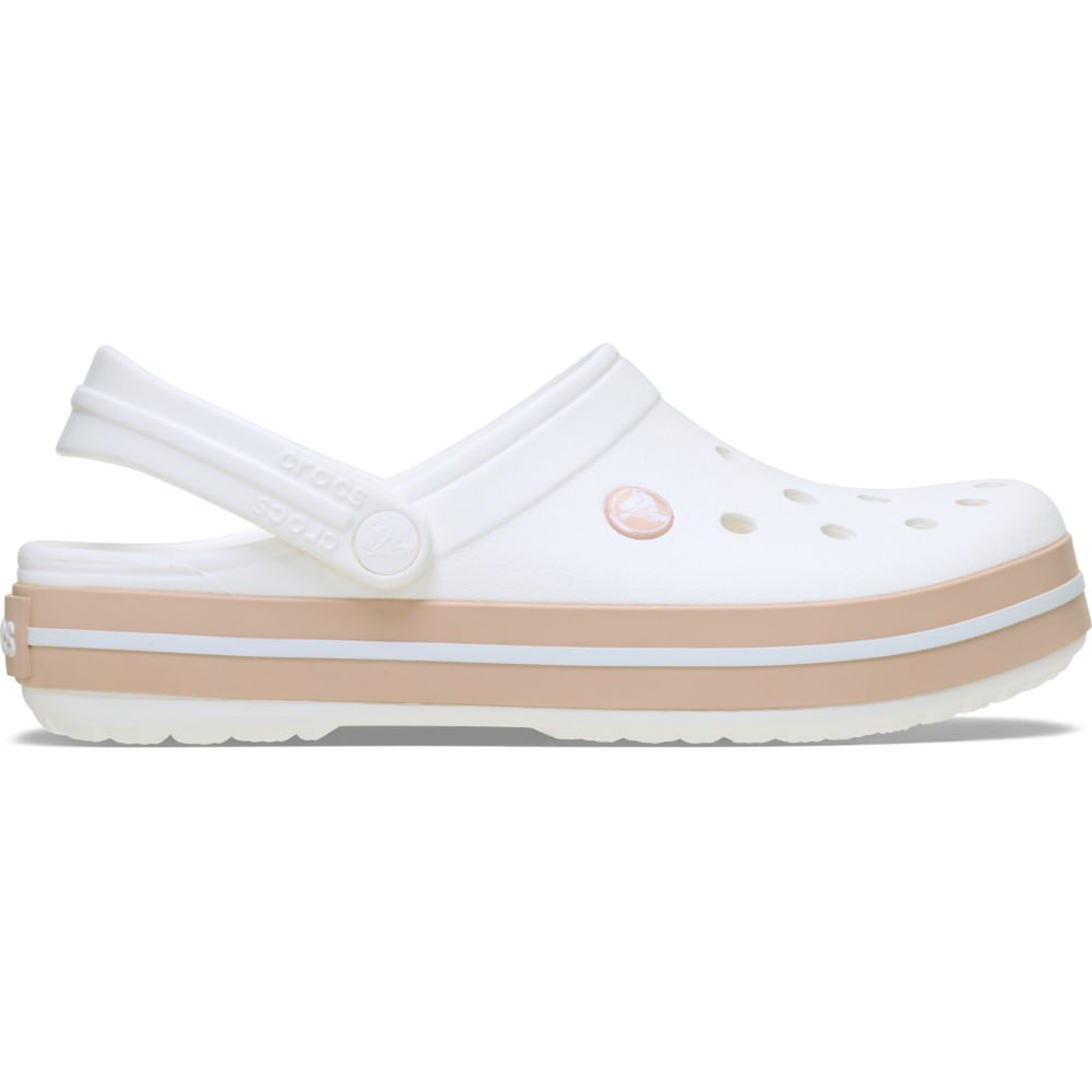 Sandália Crocs Crocband Clog WHITE/PINK CARAMEL 35