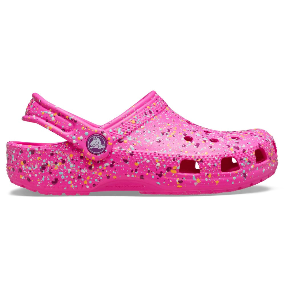 Sandália Crocs Classic Paint Splatter Clog Infantil PINK CRUSH/MULTI 26