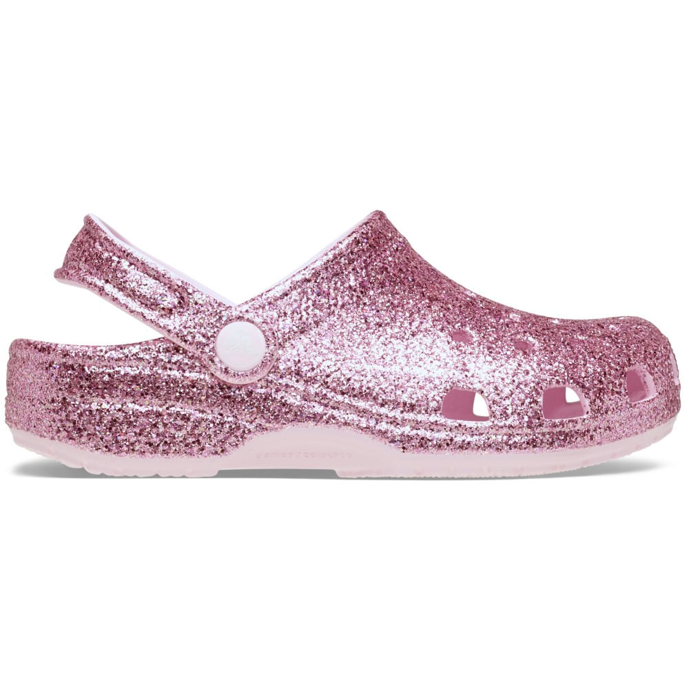Sandália Crocs Classic Chunky Glitter Clog Juvenil PINK MILK 29