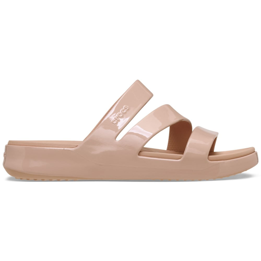 Sandália Crocs Getaway Patent Strappy Sandal PINK CARAMEL 34