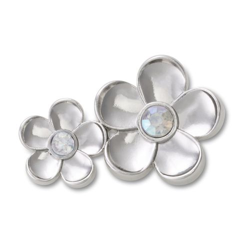 Jibbitz™ Flor Dupla Prata