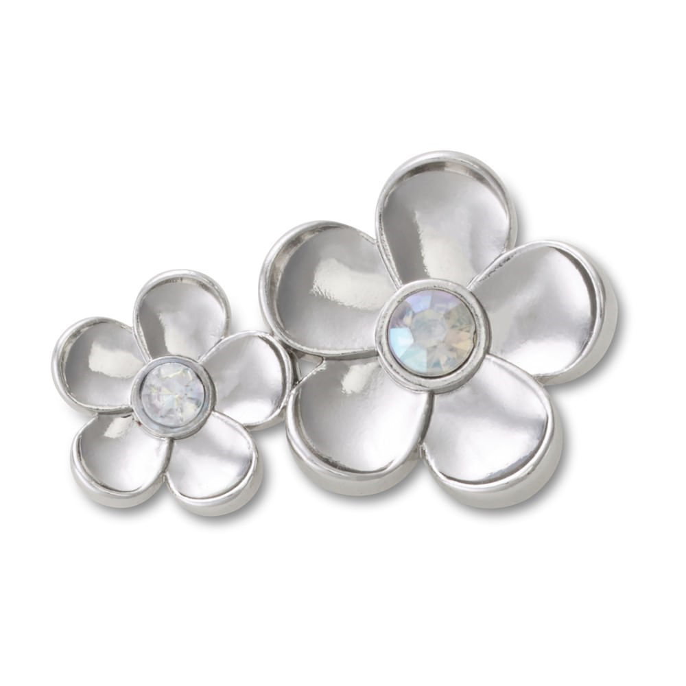 Jibbitz™ Flor Dupla Prata UNICO