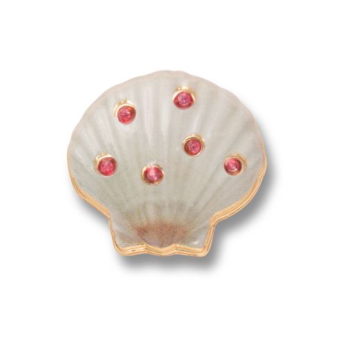 Jibbitz™ Concha com Gemas Rosas