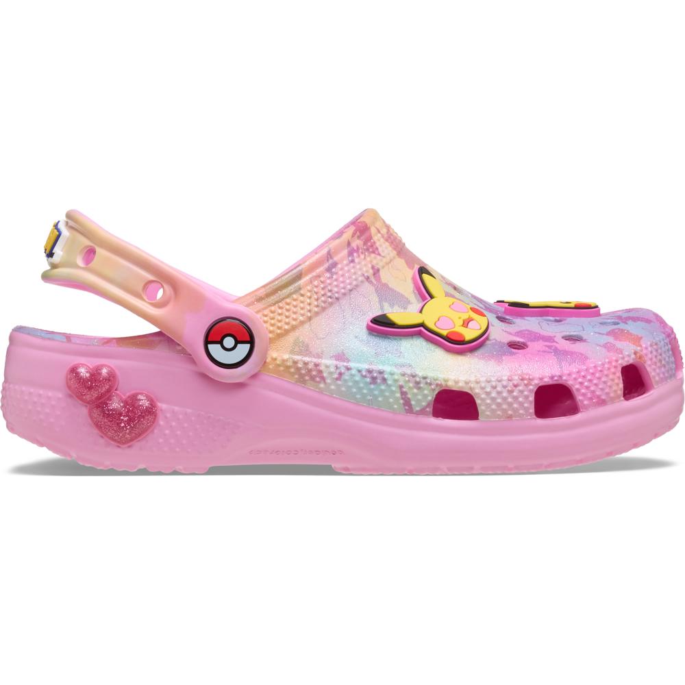 Sandália Crocs Pikachu Pink Classic Clog Juvenil MULTI 29