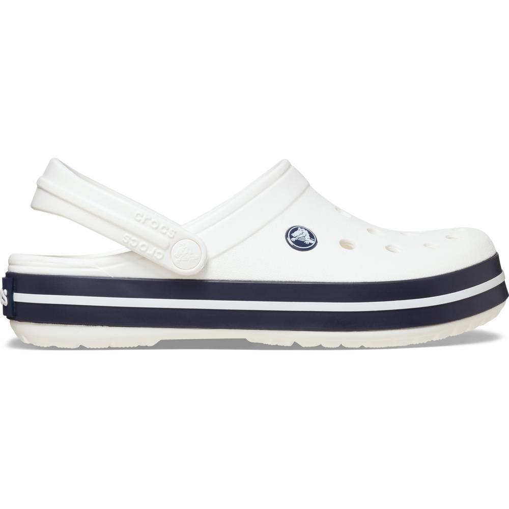 Sandália Crocs Crocband Clog WHITE/WHITE/NAVY 44