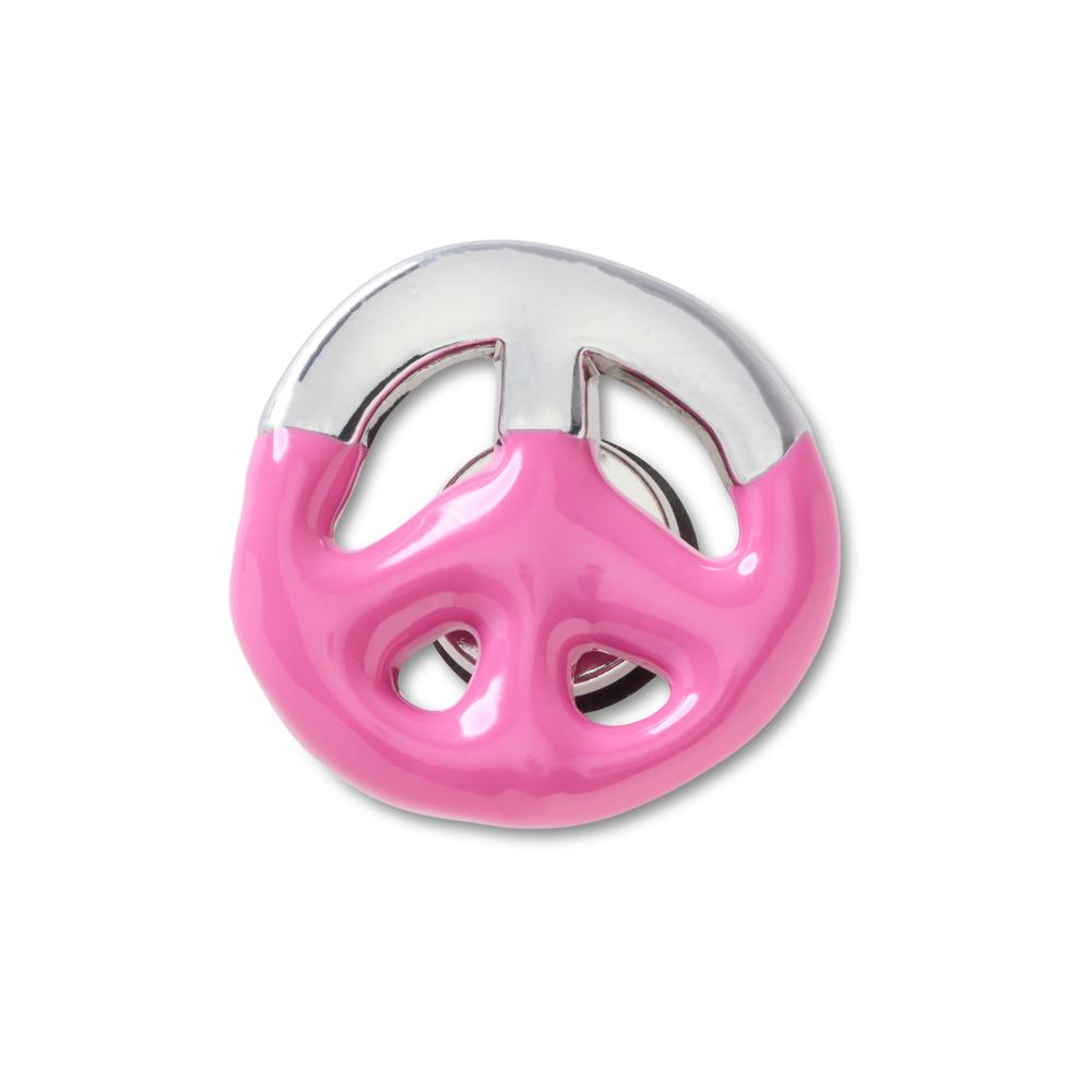 Jibbitz™ Sinal da Paz Prata e Rosa UNICO