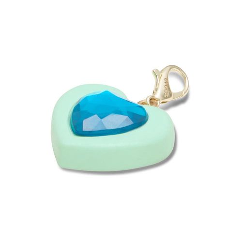 Pingente de Coração Azul Com Gema