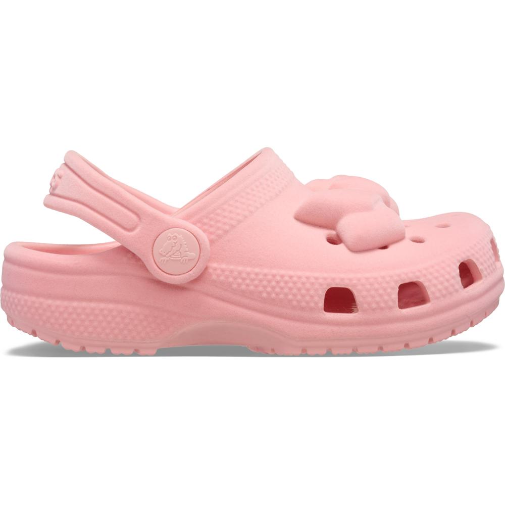 Sandália Crocs Classic Velvet Bow Clog Infantil POWDER PINK 22