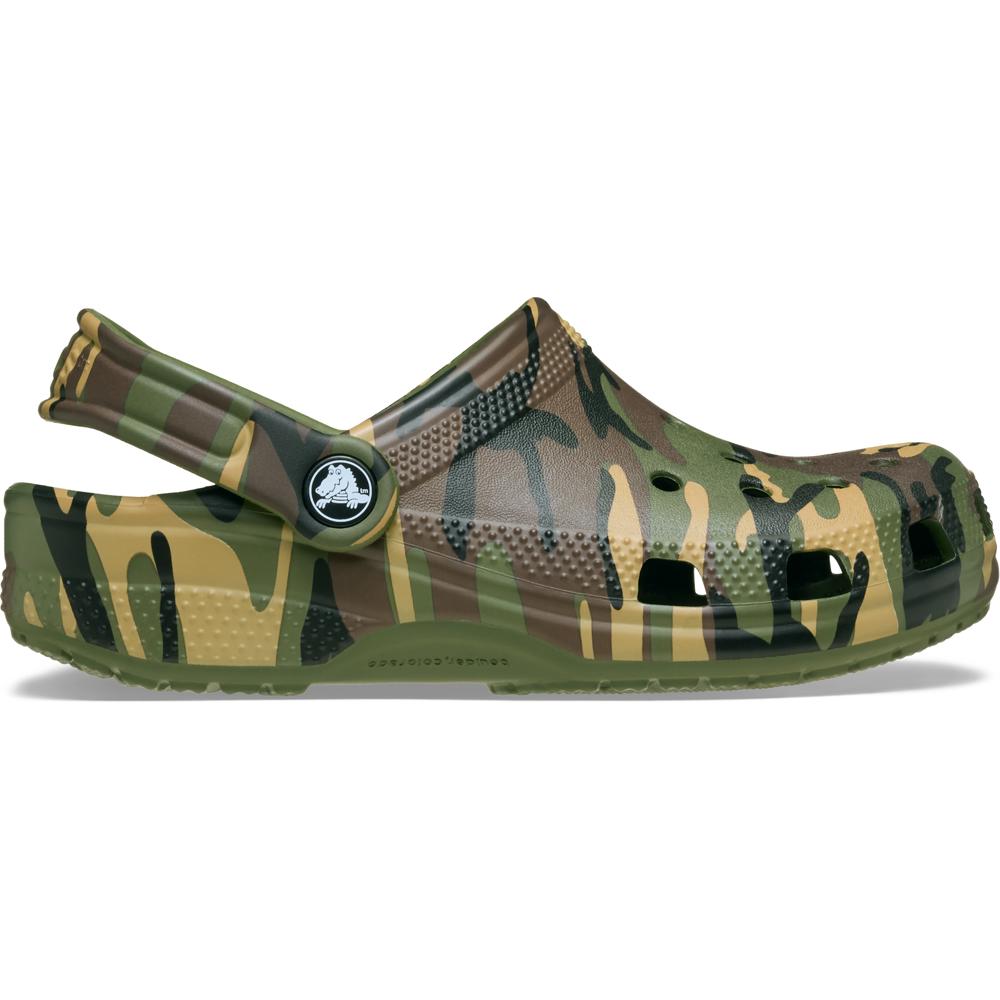 Sandália Crocs Classic Camouflage Clog Juvenil ARMY GREEN/MULTI 29