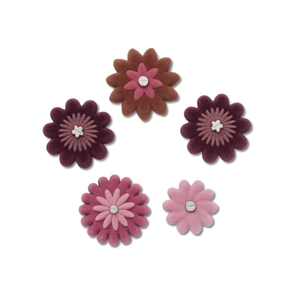 Jibbitz™ Flor de Veludo Rosa Pack Com 5 Peças UNICA