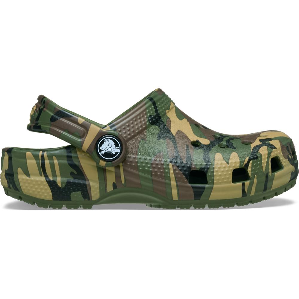 Sandália Crocs Classic Camouflage Clog Infantil ARMY GREEN/MULTI 22