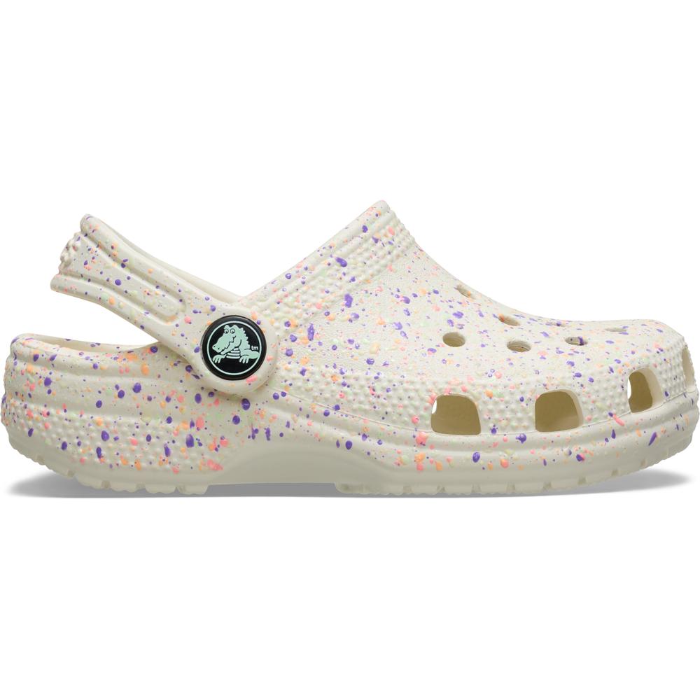 Sandália Crocs Classic Glow Paint Splatter Clog Infantil SUMMIT WHITE/MULTI 22