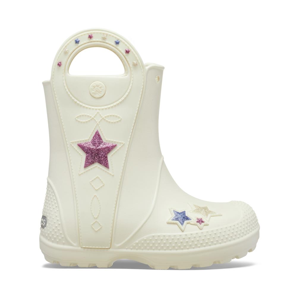 Bota Crocs Handle It Western Metallic Boot Juvenil SUMMIT WHITE 29