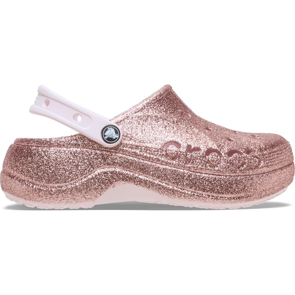 Sandália Crocs Baya Platform Glitter Clog BARELY PINK 38