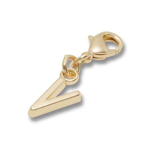 Pingente Letra V Dourada