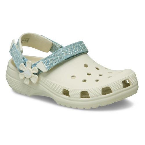 Classic Denim Flower Adjustable Backstrap Clog Juvenil
