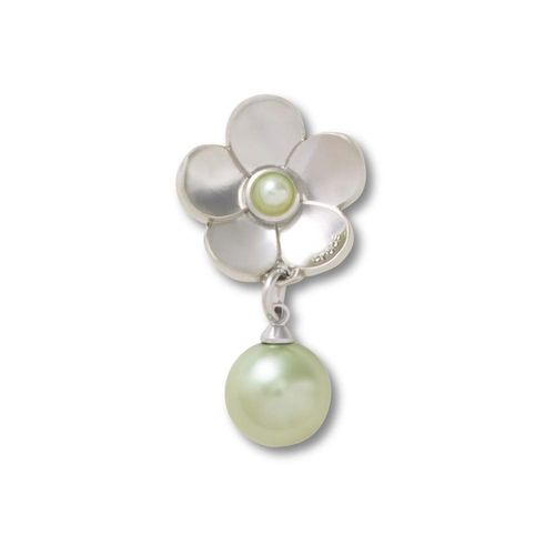 Pingente de Pérola Com Flor de Prata