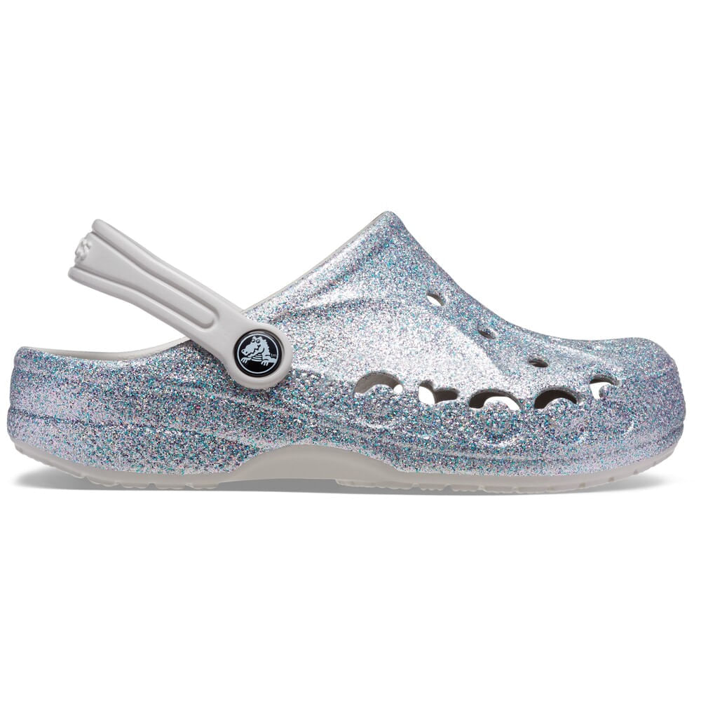 Sandália Crocs Baya Glitter Clog Infantil SILVER 22