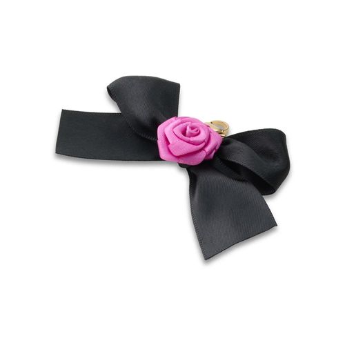 Pingente de Roseta Com Laço Preto