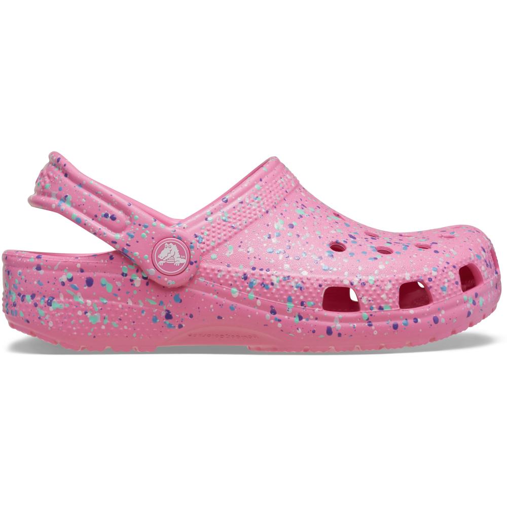 Sandália Crocs Classic Paint Splatter Clog Infantil PINK LEMONADE/MULTI 24
